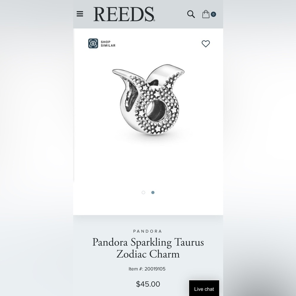Pandora Sparkling Taurus Zodiac Charm